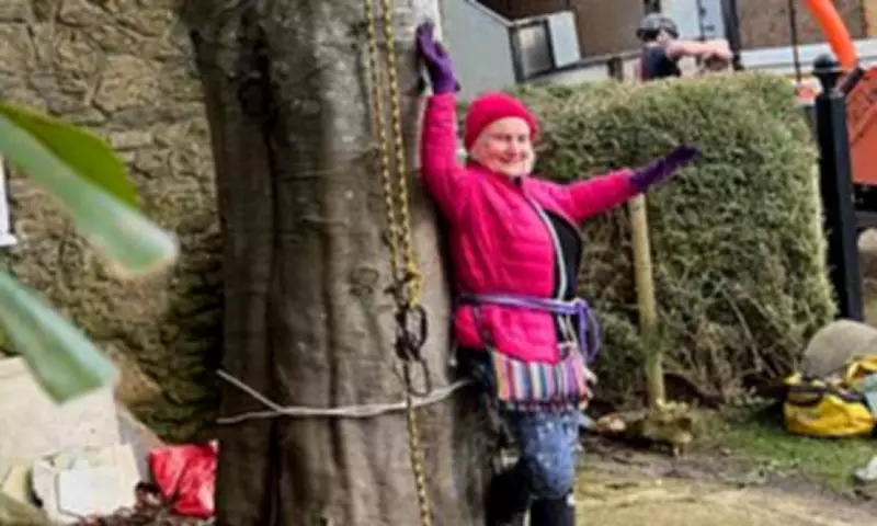 Retired Teacher Ties Herself to Neighbour's Tree in Two-Hour Protest Against Felling
