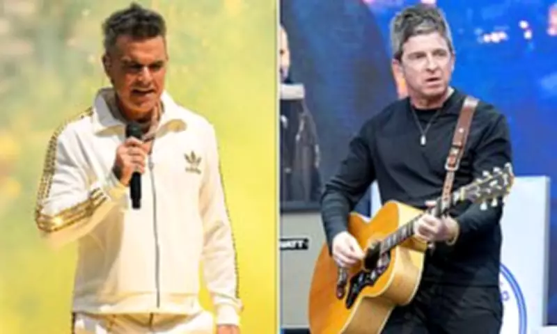 Robbie Williams Taunts Noel Gallagher with Billboard Ahead of BRIT Awards 2026