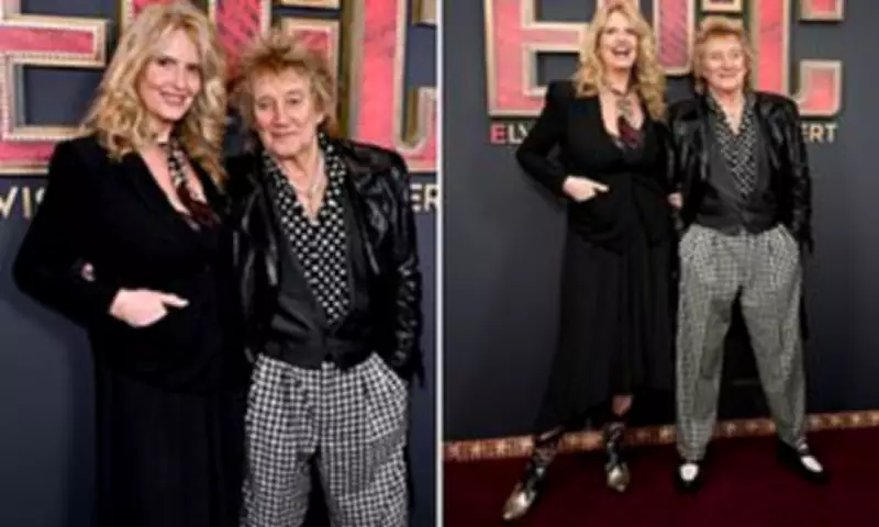 Rod Stewart and Penny Lancaster Shine at Elvis Presley Concert Film Premiere