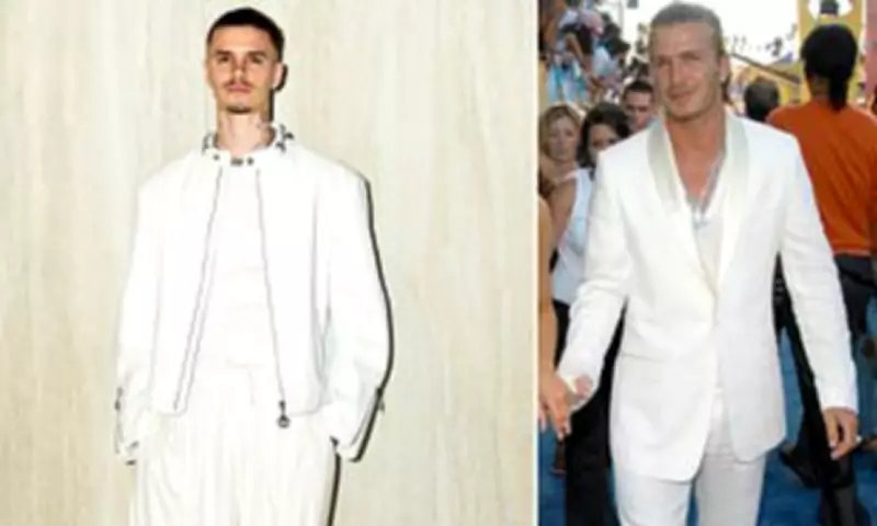 Romeo Beckham Channels Father David's Style at Milan Fashion Week Gucci Show