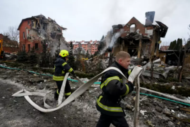 Russian Missile and Drone Barrage Strikes Kyiv Suburbs, Killing One