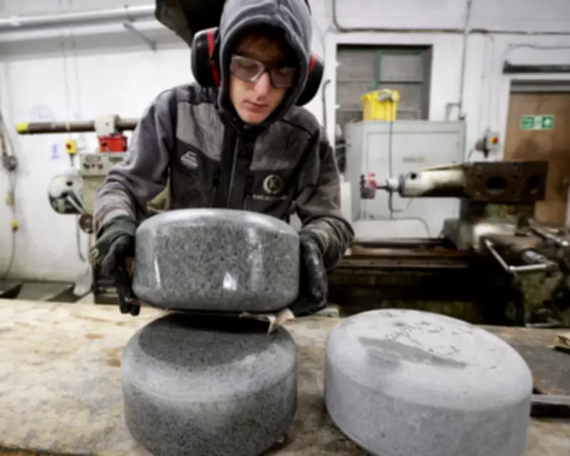 Scottish Factory Crafts Olympic Curling Stones from Unique Island Granite