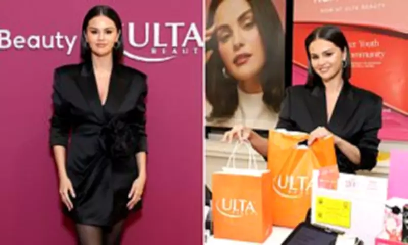Selena Gomez Launches Rare Beauty at Ulta in Chic Black Blazer Dress