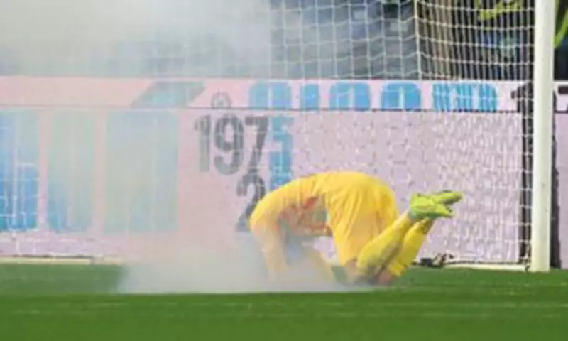 Serie A Match Halted After Goalkeeper Struck by Firework