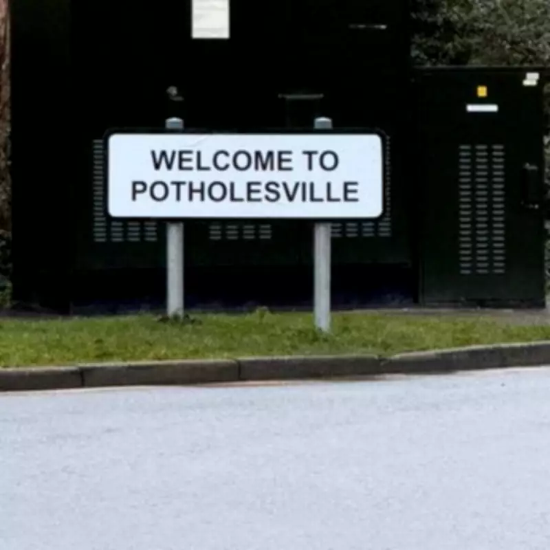 Shefford's 'Banksy' Driver Renames Road 'Potholesville' in Pothole Protest