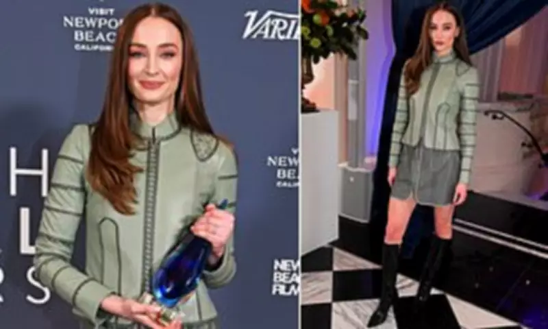 Sophie Turner Debuts Brunette Hair at Newport Beach Film Festival Awards