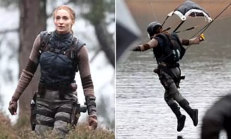 Sophie Turner's Tomb Raider Stunts Revealed in Rainy Surrey Filming