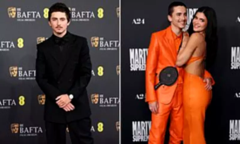 Timothée Chalamet Walks BAFTAs Red Carpet Solo as Kylie Jenner Stays Away