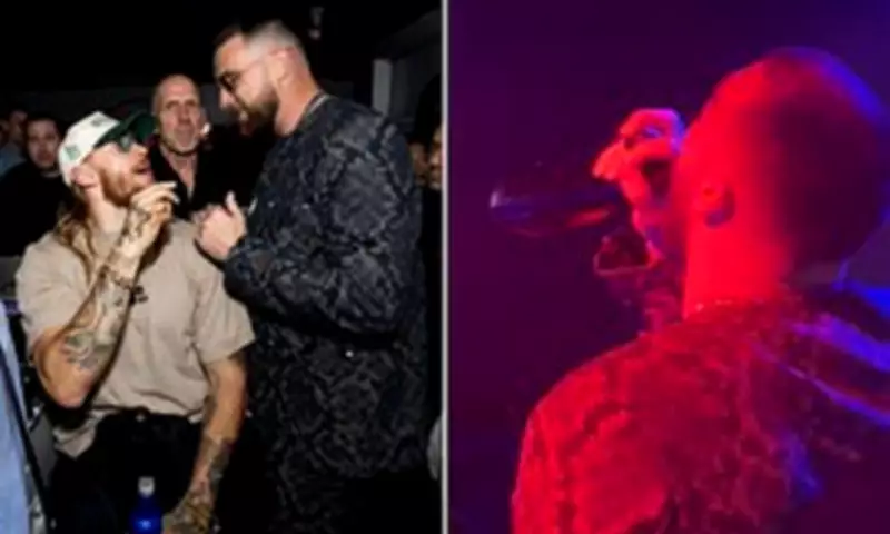 Travis Kelce Parties at Pre-Super Bowl Bash Amid Taylor Swift Drama