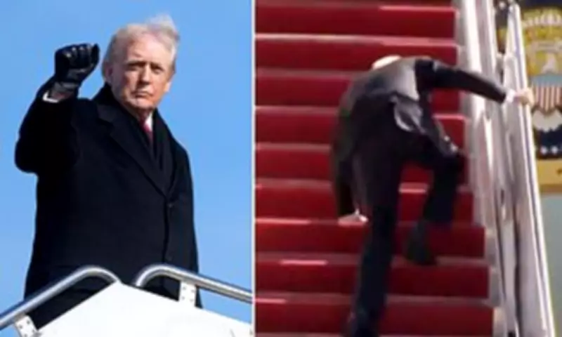 Trump Admits to Taking Air Force One Stairs 'Nice and Slow' After Biden's Falls