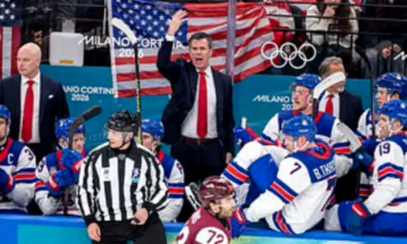 US Hockey Team Overcomes Early Setbacks for 5-1 Olympic Win Over Latvia