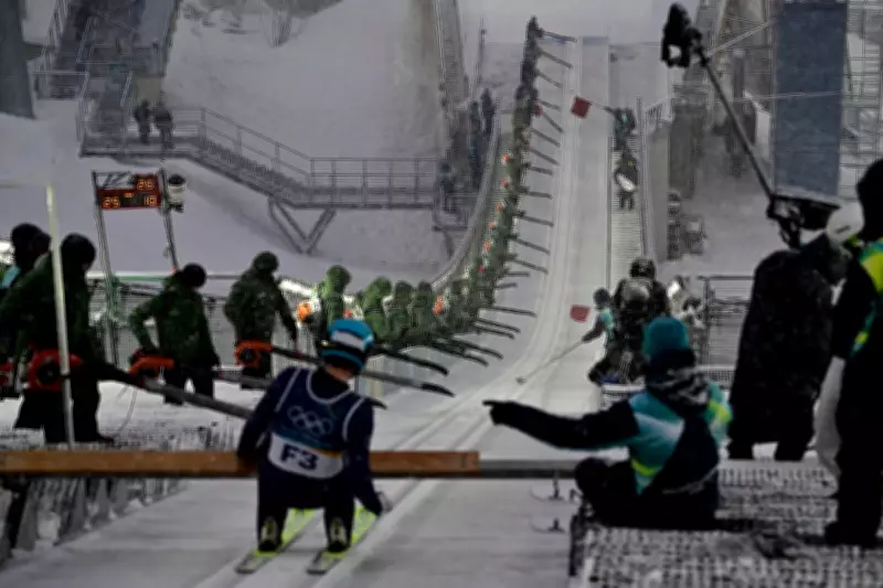 US Olympic Athlete Ben Loomis Struck by Leaf Blower During Ski Jump Event
