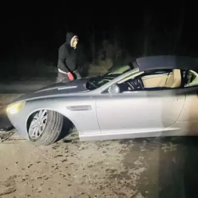 Aston Martin Wrecked by Pothole: Father and Daughter's Lucky Escape
