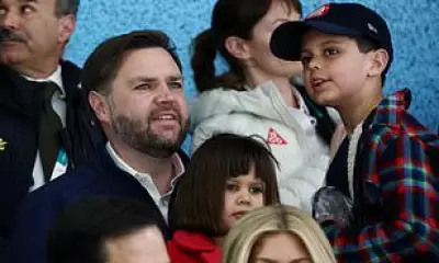JD Vance and Family Cheer US Women's Hockey at Winter Olympics