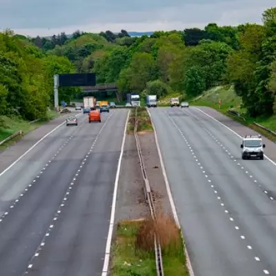 M56 Car Fire Causes Severe Delays with Two Lanes Closed in Manchester