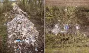 100ft River of Rubbish Dumped Near A1 Motorway in Nottinghamshire