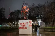 Churchill Statue Defaced with 'Zionist War Criminal' Graffiti in London