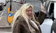 Gemma Collins Poses with Fans During Range Rover Breakdown in London
