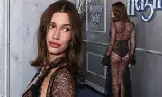 Hailey Bieber Stuns in Black Lace at Sydney Wuthering Heights Premiere