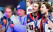 Olympic Gold Medalist Quinn Hughes Thanks US Troops in Emotional Post-Victory Interview