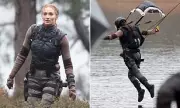 Sophie Turner's Tomb Raider Stunts Revealed in Rainy Surrey Filming