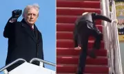 Trump Admits to Taking Air Force One Stairs 'Nice and Slow' After Biden's Falls