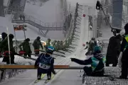 US Olympic Athlete Ben Loomis Struck by Leaf Blower During Ski Jump Event