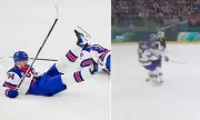 USA Hockey Stars Matthews and Hughes Collide in Olympic Power Play Mishap