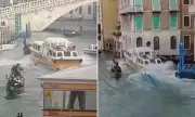 Venice Tour Boat Malfunction Causes Chaotic Gondola Collision on Grand Canal