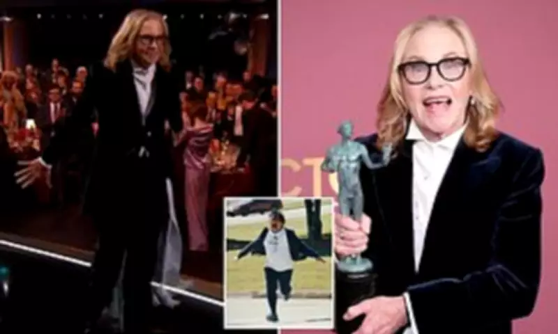 Amy Madigan Recreates Iconic Weapons Run at Actor Awards 2026