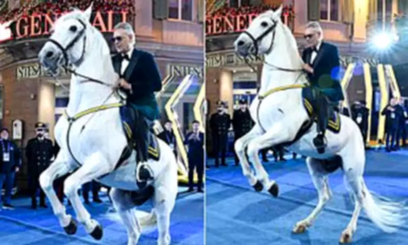 Andrea Bocelli's Equestrian Entrance at Sanremo Festival Amid Legal Dispute