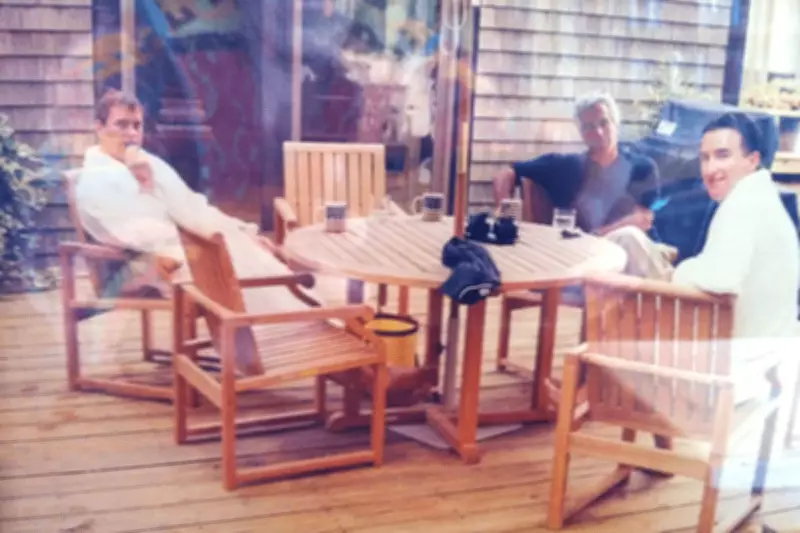 Andrew and Mandelson Photographed in Bathrobes with Epstein