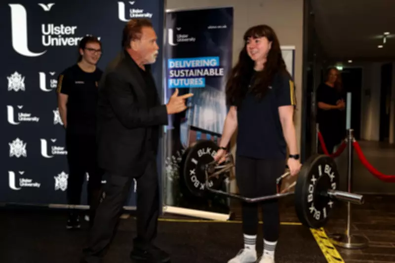 Arnold Schwarzenegger Urges Belfast Students to Dream Big and Be Relentless