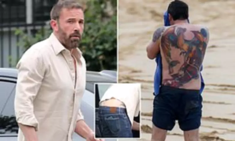 Ben Affleck's Infamous Phoenix Tattoo Accidentally Revealed in Santa Monica