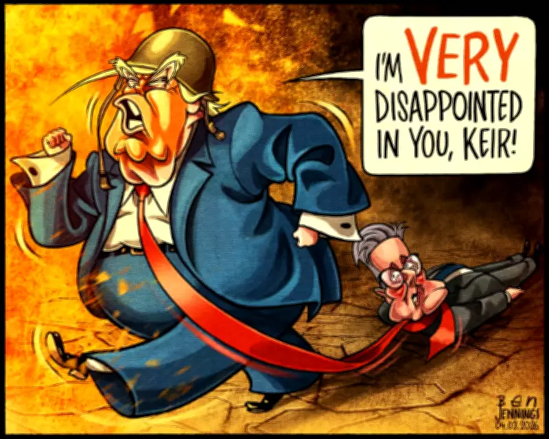 Ben Jennings' Cartoon Satirises Trump and Starmer's Iran War Stance