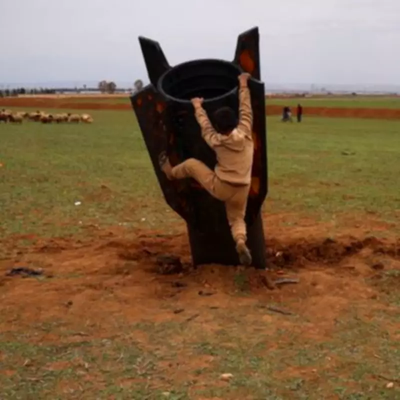 Boy Climbs Unexploded Iranian Missile in Syria as Regional Conflict Escalates