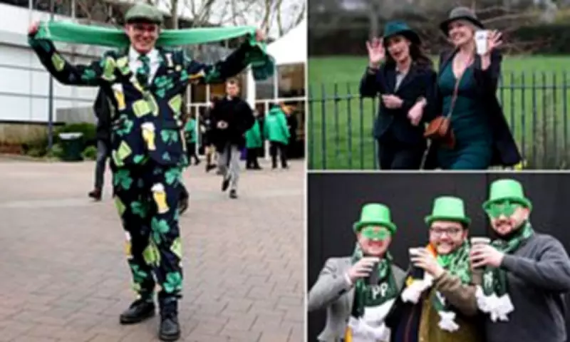 Cheltenham Festival Celebrates St Patrick's Thursday with Guinness and Green Attire