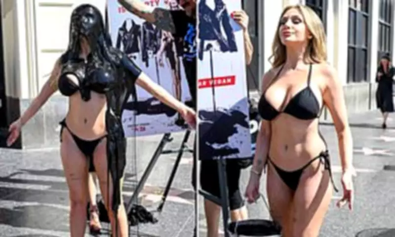 Courtney Stodden Stars in PETA's Vegan Leather Campaign Drenched in Tar