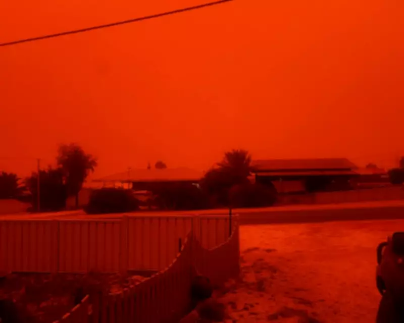 Cyclone Narelle's Red Dust Storm Turns Western Australia Sky Blood Red