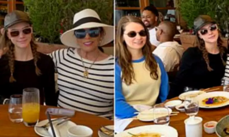 Dame Joan Collins Dines with Goddaughter Cara Delevingne and Girlfriend Minke