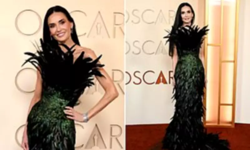 Demi Moore's Feathered Oscars Gown Sparks Fashion Roasts and Health Concerns