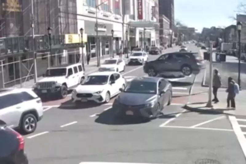 Elderly Driver Survives as SUV Flies Over Busy New York Junction
