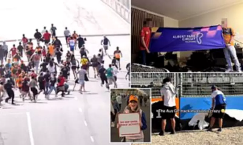 Fans Strip Albert Park Bare After Australian Grand Prix, Taking Signs and Track Paint