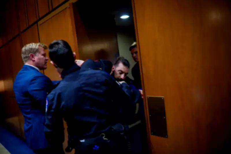 Former Marine's Arm Broken During Removal from Senate War Protest