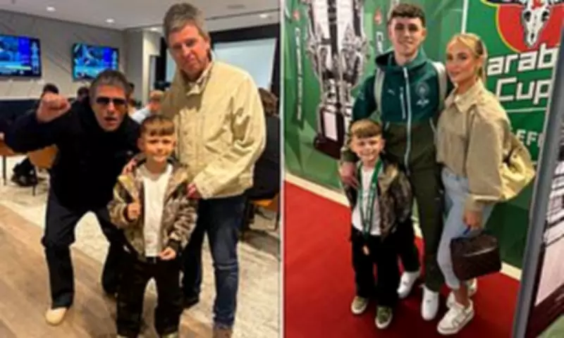 Gallagher Brothers Reunite with Phil Foden's Son at Carabao Cup Final
