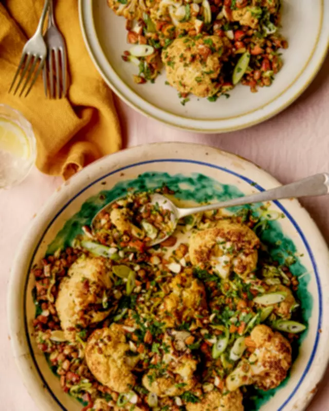 Georgina Hayden's Roasted Cauliflower, Lentils, and Chorizo Recipe