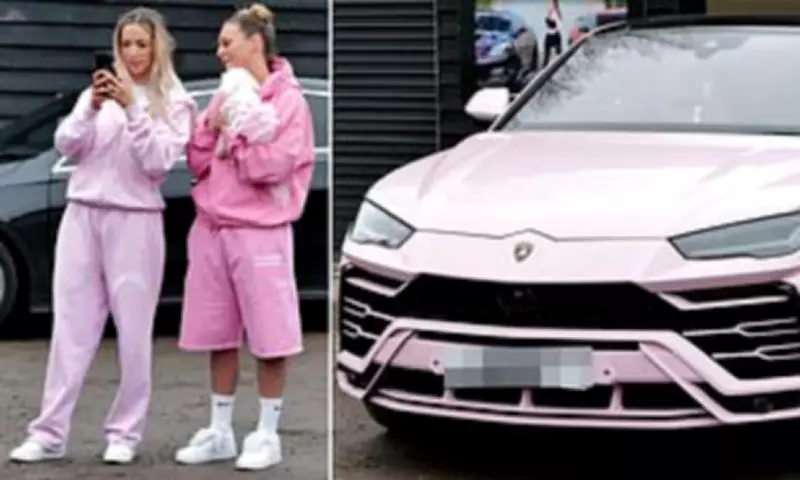 GK Barry and Ella Rutherford Collect £250k Pink Lamborghini in Matching Outfits