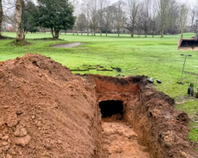 Golf Course Sinkhole Reveals Lost Wine Cellar, Mistaken for Drain