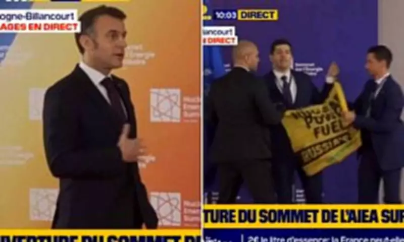 Greenpeace Activists Confront Macron at Nuclear Summit Over Russian Uranium Imports