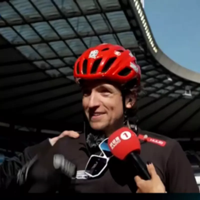 Greg James Completes 1,000km Bike Ride for Comic Relief in Emotional Finish